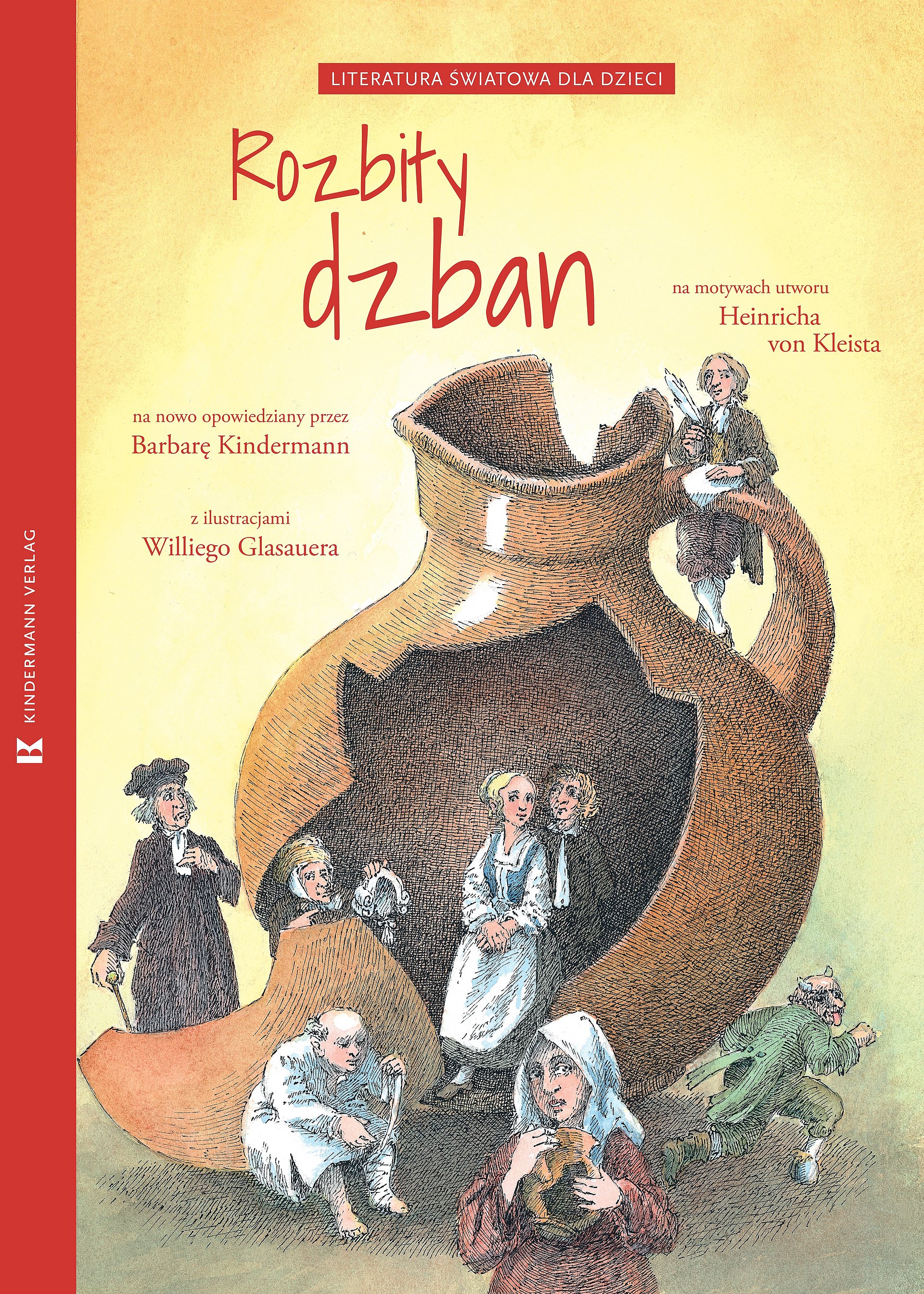 Cover des Kinderbuches „Rozbity Dzban“, der polnischen Übersetzung des Kinderbuches „Der zerbrochene Krug“ 